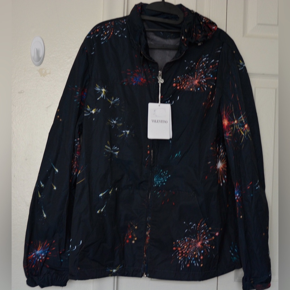 Valentino Fireworks 2017 Mens’ Collection Hooded Windbreaker Jacket